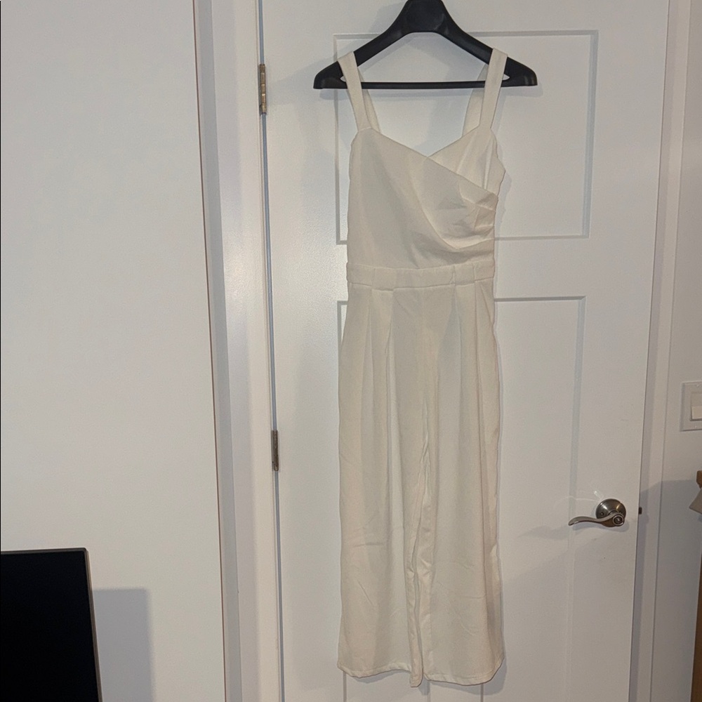 Jumpsuit Small - white ribbed